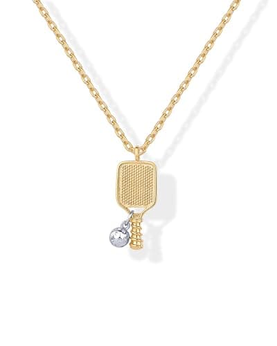 PAVOI 14K Yellow Gold Plated Pendant Chain Necklace for