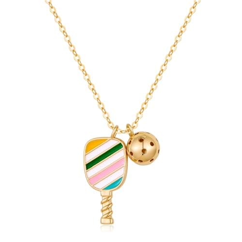 COORWEEL Pickleball Necklace for Women Dainty Sports Accessories Sports