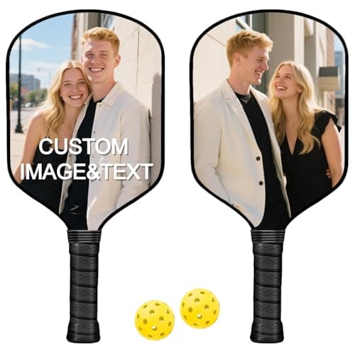 Custom Pickleball Paddles with Photo Text Logo