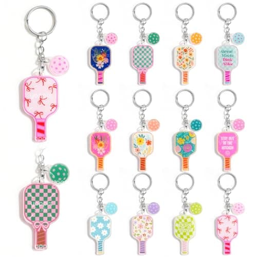 YOPPIX 12PCS Pickleball Keychain Gifts for Women