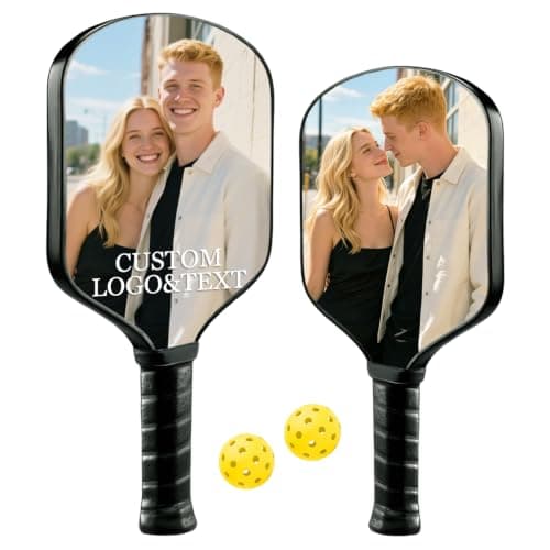 Custom Pickleball Paddles with Photo Text Logo