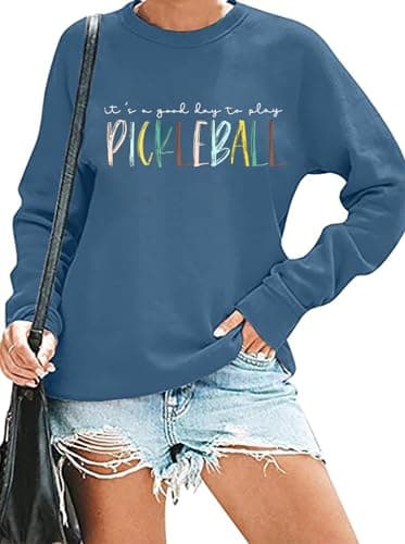 Pickleball Sweatshirt for Women Pickleball Graphic Player Fan Pullover