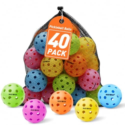 Navona 40 Pack Premium 40 Holes Multicolor Outdoor Pickleball