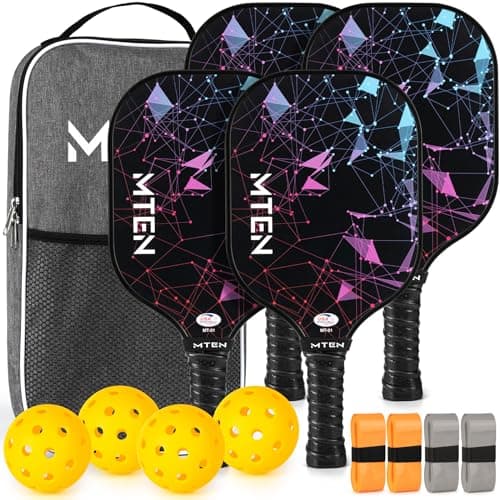 Pickleball Paddles Set of 4 with Bag