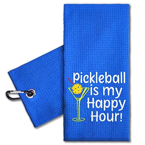 ERHACHAIJIA "Pickleball is My Happy Hour" Towel — pickleball gift