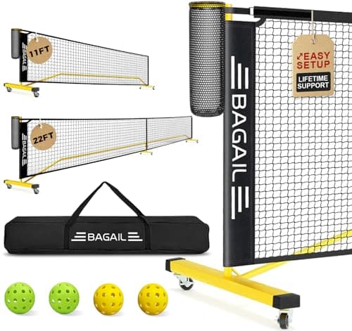 BAGAIL Portable Pickleball Net Set with Wheels — pickleball gift