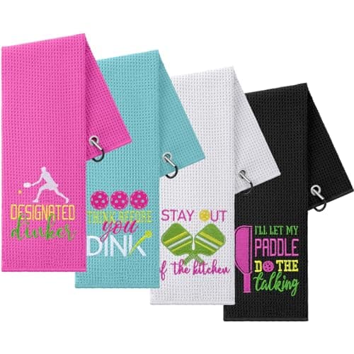 Hosuly 4 Pcs Dinkball Towel 16" x 24" Microfiber — pickleball gift